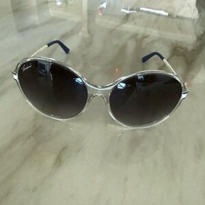 GUCCI White & Blue Frame Gradient Black Lens Women’s GUCCI Sunglasses